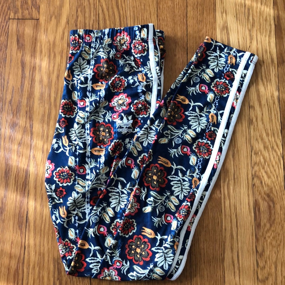 Floral adidas leggings. Never worn.